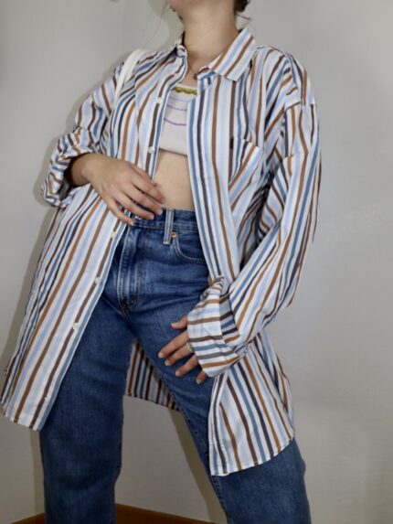 vintage striped unisex blouse size L