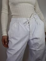 vintage white cargo pants made of linen and cotton size s-m