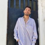 vintage white chequered blouse in oversized fit