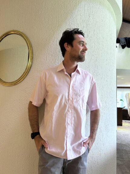 Pink "Metzler" Vintage Shirt with short sleeves