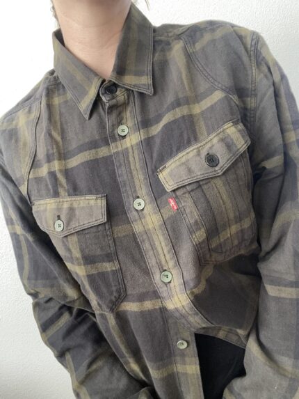 chequered vintage levi's shirt in brown shades