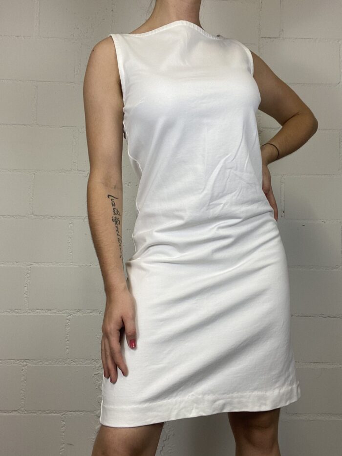 preloved straight cut dress in white