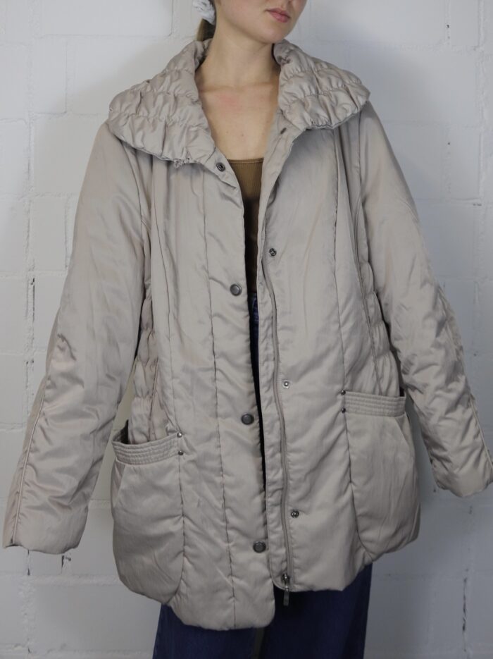 Vintage Pufferjacke/-mantel in Crème | M-L – Bild 1