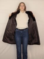 Dunkelbraune Vintage Fake Felljacke | M-L – Bild 11