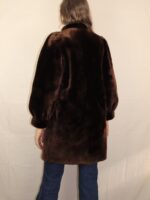 Dunkelbraune Vintage Fake Felljacke | M-L – Bild 7