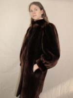 Dunkelbraune Vintage Fake Felljacke | M-L – Bild 6