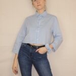 Upcycelt Vintage Trussardi Hemd mit Scrunchie | M-L
