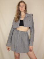 Upcycelt Zweiteiler Set grau kariert | M – Bild 5