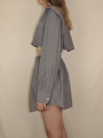 Upcycelt Zweiteiler Set grau kariert | M – Bild 6