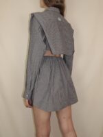 Upcycelt Zweiteiler Set grau kariert | M – Bild 7
