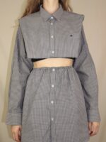 Upcycelt Zweiteiler Set grau kariert | M – Bild 9