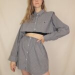 Handgemachtes Upcycling-Set für Damen – Rock und Oberteil aus Männerhemd, nachhaltig & sommerlich.