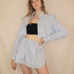 Handgemachtes Upcycling-Set für Damen – Rock und Oberteil aus Männerhemd, nachhaltig & sommerlich.