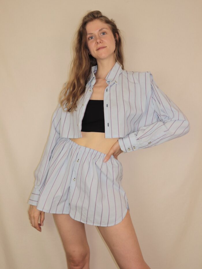 Tommy Hilfiger Upcycelt Zweiteiler Set in blau | M – Bild 3