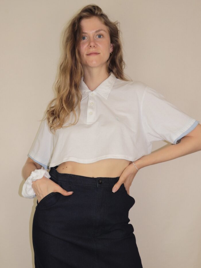 Upcycelt Yves Saint Laurent Top mit Scrunchie | M – Bild 2