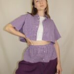 Handgemachtes Upcycling-Set für Damen – Rock und Oberteil aus Männerhemd, nachhaltig & sommerlich.