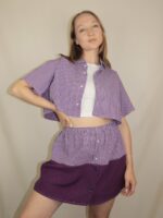 Handgemachtes Upcycling-Set für Damen – Rock und Oberteil aus Männerhemd, nachhaltig & sommerlich.