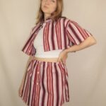 Handgemachtes Upcycling-Set für Damen – Rock und Oberteil aus Männerhemd, nachhaltig & sommerlich.