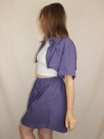 Upcycelt Zweiteiler Set in violett | XS-S – Bild 4