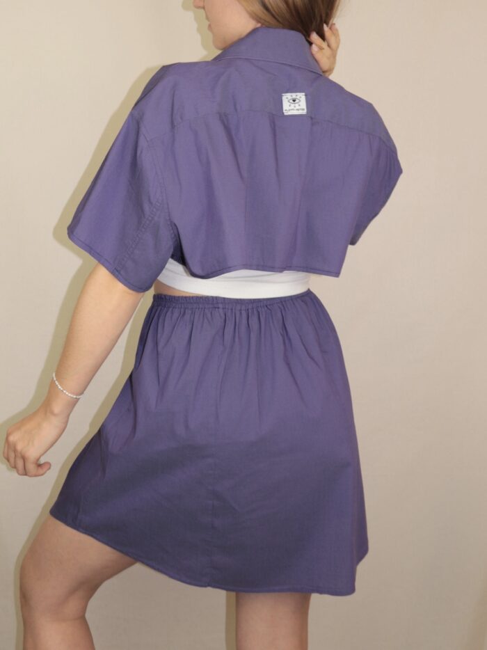 Upcycelt Zweiteiler Set in violett | XS-S – Bild 5