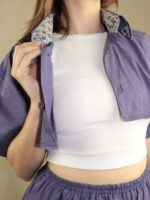 Upcycelt Zweiteiler Set in violett | XS-S – Bild 6