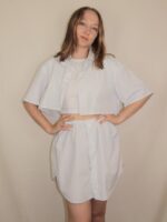 Upcycelt Zweiteiler Set weiss kariert | XS-S – Bild 4