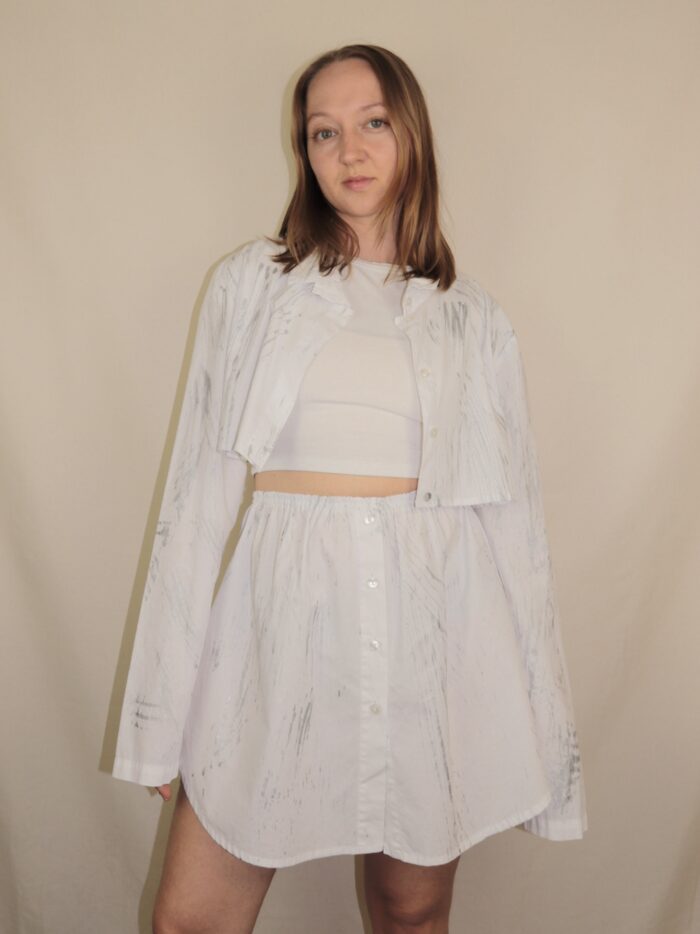 ELLi Upcycelt Zweiteiler Set in weiss | XS-S – Bild 4