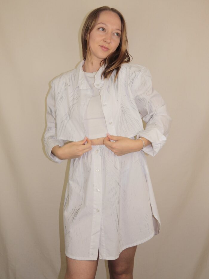 ELLi Upcycelt Zweiteiler Set in weiss | XS-S – Bild 5