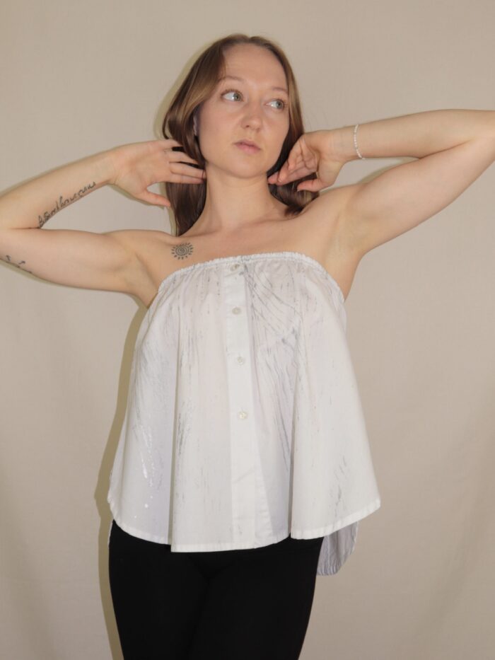 ELLi Upcycelt Zweiteiler Set in weiss | XS-S – Bild 2