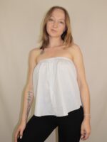 Upcycelt Zweiteiler Set weiss kariert | XS-S – Bild 2