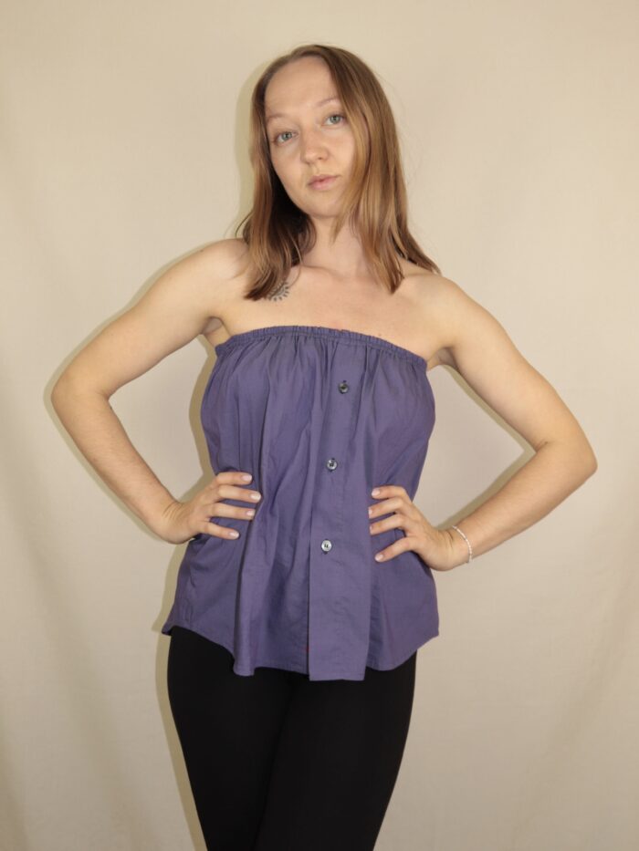 Upcycelt Zweiteiler Set in violett | XS-S – Bild 2