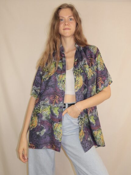 Crazy Vintage Seidenhemd mit ausgefallenem Muster