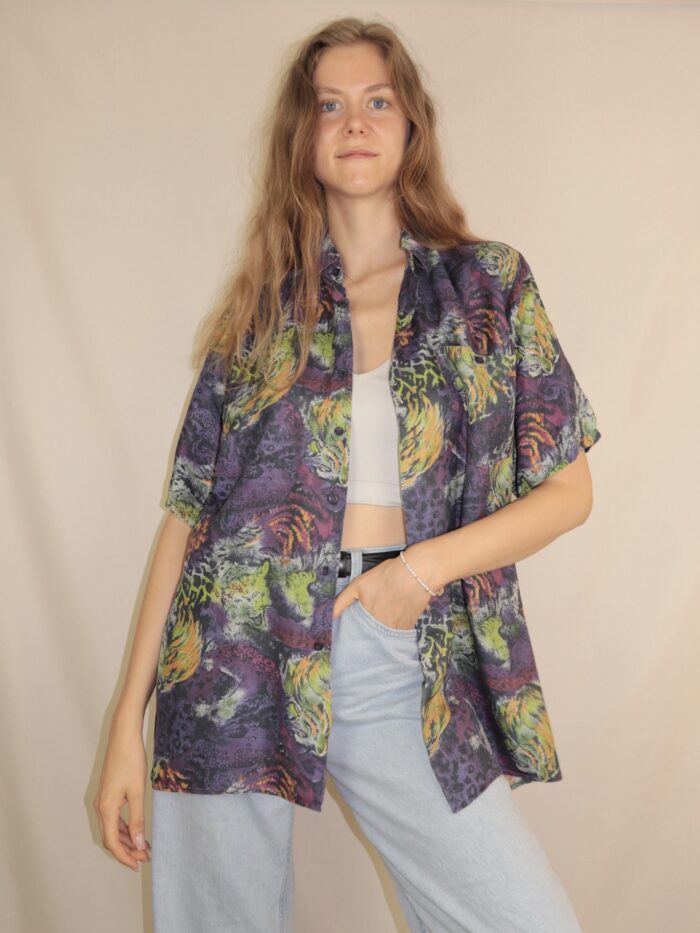 Crazy Vintage Seidenhemd mit ausgefallenem Muster