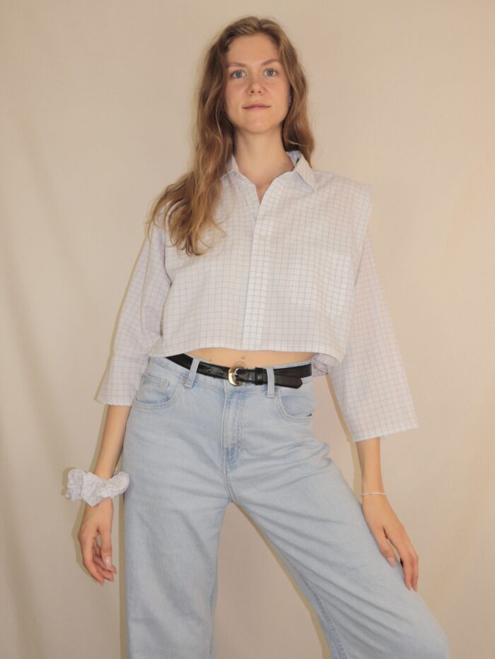 Upcycelt Bluse mit Scrunchie | M-L – Bild 3