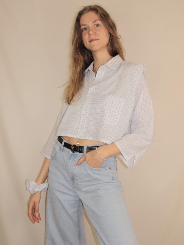 Upcycelt Bluse mit Scrunchie | M-L – Bild 2