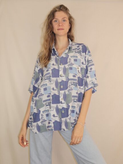 Crazy Vintage-Hemd mit ausgefallenem Muster