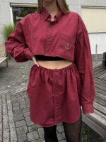 Upcycelt Zweiteiler Set in dunkelrot | M-L – Bild 10