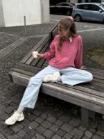 Pinker Vintage Lacoste Pullover | M-L – Bild 2