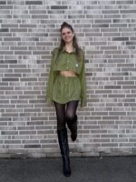 Upcycelt Zweiteiler Chaps Set in grün | M-L – Bild 3