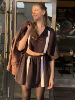 Upcycelt Vintage-Set – Gekürztes Oberteil & Rock