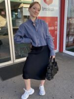 Upcycelt Trussardi Bluse mit Scrunchie | M – Bild 6