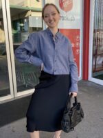 Upcycelt Trussardi Bluse mit Scrunchie | M – Bild 5