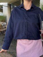 Upcycelt Bluse in dunkelblau | S-M – Bild 4