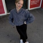 Upcycling Hemd aaus einem Vintage Männerhemd – gekürzt im modernen Cropped Look