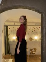 Upcycelt Vintage Bluse mit Scrunchie | M – Bild 3