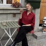 Upcycelt Vintage Bluse mit Scrunchie | M