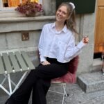 Upcycelt Tommy Hilfiger Vintage Bluse mit Scrunchie | M-L