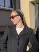 Handmade Stirnband - schwarz samtig – Bild 4