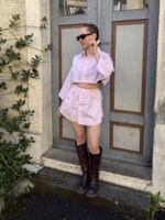 Upcycelt Vintage-Set – Gekürztes Oberteil & Rock