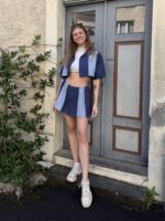 Upcycelt Vintage-Set – Gekürztes Oberteil & Rock